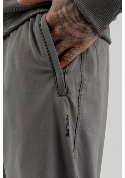 Airlife Sportswear Tam Boy Fermuarlı Erkek Dik Yakalı Eşofman Takımı Gri