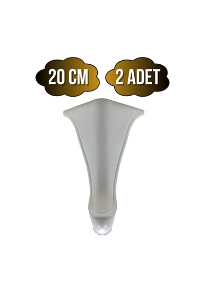 Lüx Lükens Beyaz 20cm Plastik Ayak Mobilya Masa Ve Dolap Ayağı Beyaz 20cm 2 Adet Beyaz