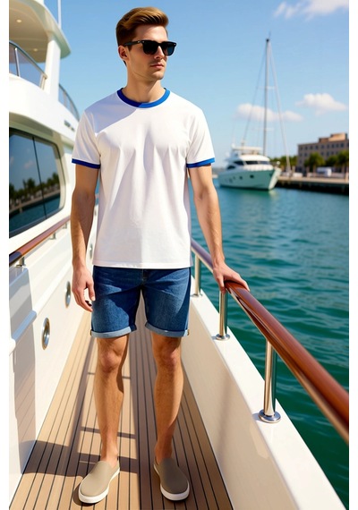 Benerly Erkek Şort Slim Fit Kot Normal Bel Destroylu Yıpratmalı Dar Paça Indigo