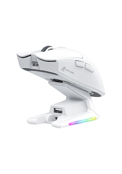 X1 Kablosuz Gaming Mouse Dokunmatik Rgb Şarj Standlı, 53g Süper Hafif Fare, Pixart Paw3395pro Sensör, 40000 Dpı, Bt/2.4g/kablolu Üçlü Mod, Windows/xbox/ps/mac Uyumlu Beyaz