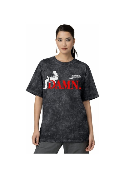 Tasarım Kendrick Lamar Damn Rapper Şarkıcı Baskılı Unisex Oversiz Siyah