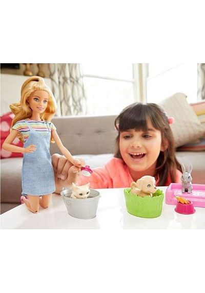 Barbie Ve Hayvanları Banyo Eğlencesi Seti Fxh11