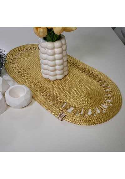 Zengin Design Home 10 Oval Runner Sarı