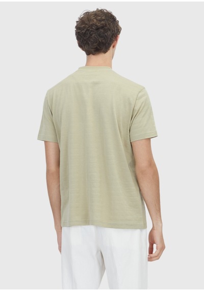 Ramsey Açık Yeşil Jakarlı %100 Pamuk T-shirt açık Yeşil light Green