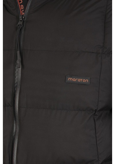 Maraton Sportswear Regular Erkek Kapşonlu Uzun Kol Basic Siyah Mont 21259-siyah Siyah