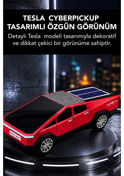 Ws-699 Cybertruck Model Bluetooth Hoparlör Tws Stereo Güneş Enerjili Şarj Usb / Tf Kart / Aux / Fm Radyo