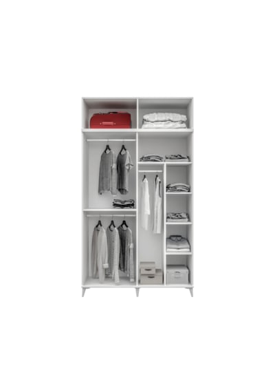 Guneystore Milas 4 Kapaklı Komple Mdf Ayaklı Yüklüklü Gardırop
