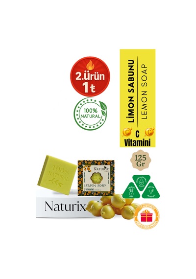 Limon Sabunu 125 Gr Ve Siyah Nokta Karşıtı, C Vitaminli Doğal Sabun kokusuz