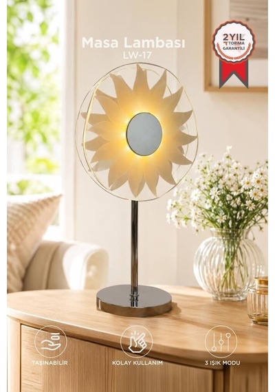 Premium Ayçiçek Kristal Elmas Masa Lambası Lw17 Dokunmatik Lamba Ev Aydınlatması