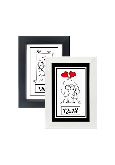 13x18-2'li Fotoğraf Çerçevesi Siyah-beyaz Modern Ofis Sanat Ev Home Dekoratif Çerçeve Özc-02-siyah-beyaz-13x18