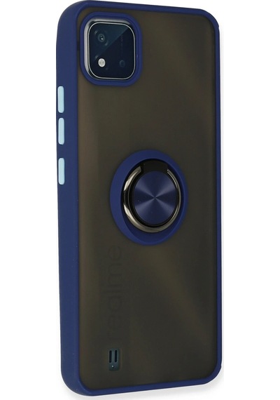 Newface Realme C11 2021 Kılıf Montreal Yüzüklü Silikon Kapak Glblseme - 94 - Lacivert
