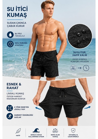 Miami Beach Uzun Boy Model Su İtici Özellikli Esnek Kumaş Dijital Baskılı Erkek Plaj Deniz Şort Mayo // 406 Füme Miami Beach Uzun Boy Model Su İtici Özellikli Esnek Kumaş Dijital Baskılı Erkek Plaj Deniz Şort Mayo // 406 Füme