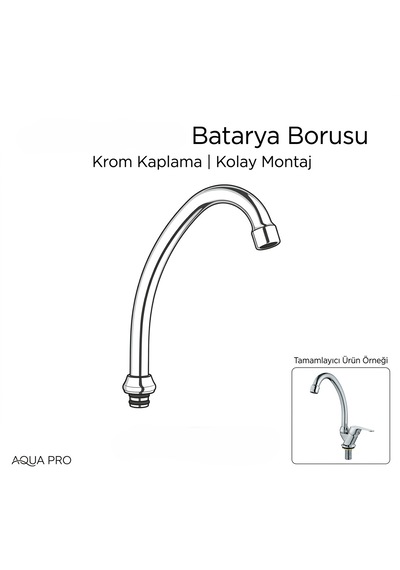 Batarya Borusu Musluk Borusu Mutfak Banyo Batarya Değişim Borusu Krom 1