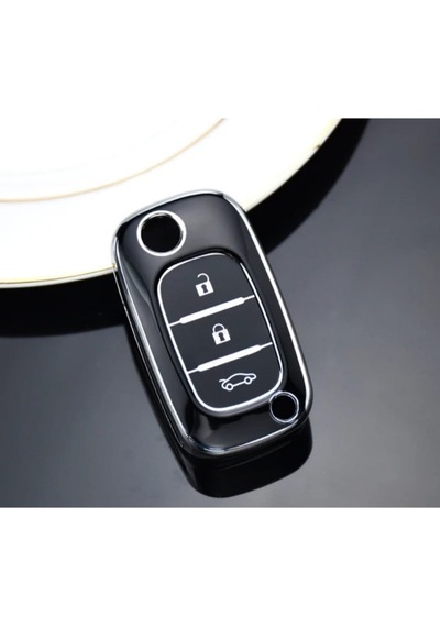 Gma Keys Renault Megane 3 Fluence 3 Buton Siyah Gümüş Renk Nano Oto Anahtar Kumanda Kabı Kılıfı