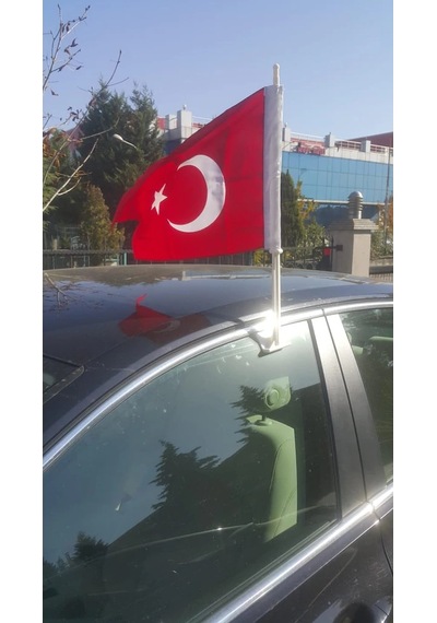 Elpaş 6 Adet Araç Oto Araba Camı Konvoy Bayrak Direği - 30X45 Cm