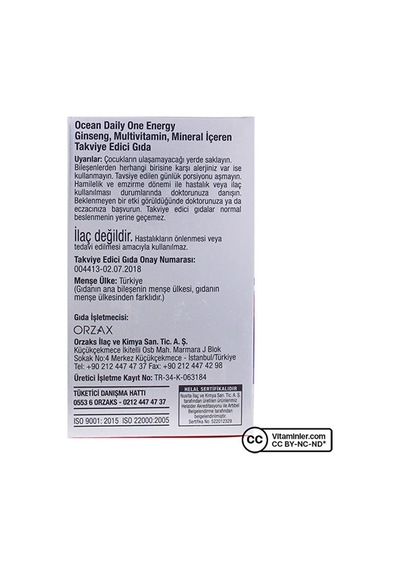 Orzax Ocean Daily One Energy 30 Tablet