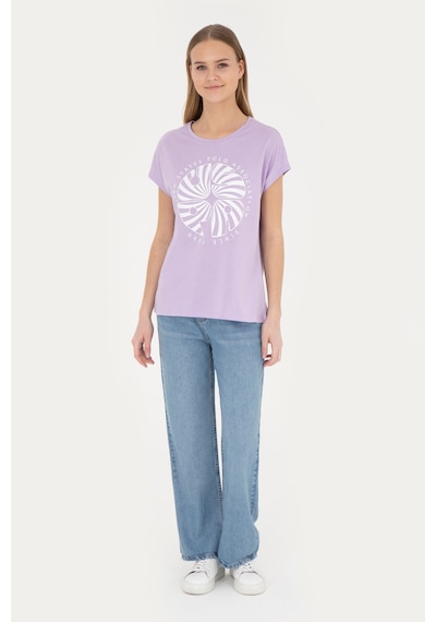 U.S. Polo Assn. Kadın Lila Bisiklet Yaka Tişört 50282896-VR034