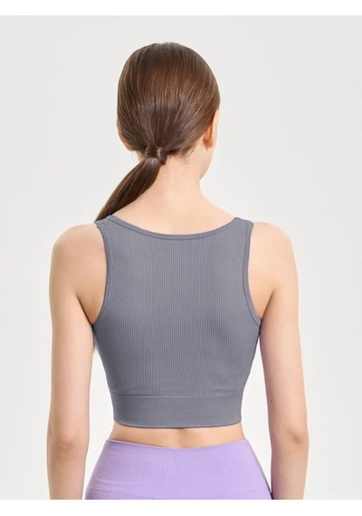 Mistirik Florio Model Seamless Örme Kumaş Sıkılaştırıcı Bluz Biker Crop Model Gri Renk Gri Mistirik Florio Model Seamless Örme Kumaş Sıkılaştırıcı Bluz Biker Crop Model Gri Renk Gri