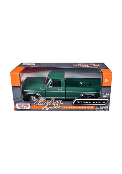 Motormax 1977 Ford F-150 Custom Pickup Yeşil 1/24 Model Araba