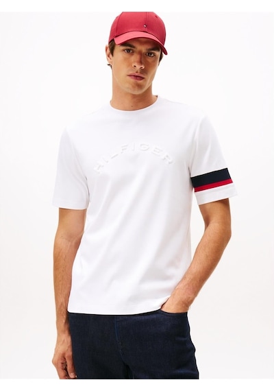 Tommy Hilfiger Erkek Insert T-shirt Beyaz