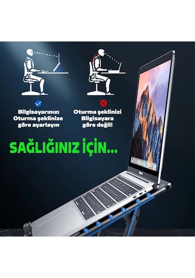 Ally Ayarlanabilir Taban Çift Fanlı Tablet Ve Laptop Soğutucu Stand- 5775 Renk: Siyah