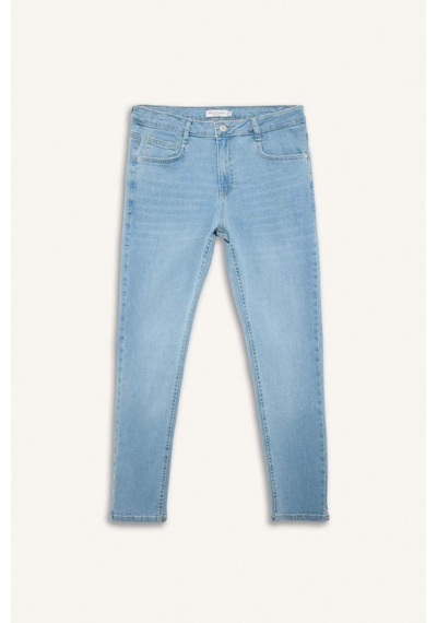 Defacto Carlo Skinny Fit Ekstra Dar Kalıp Normal Bel Ekstra Dar Paça Jean Pantolon D0025AX26SP Mavi