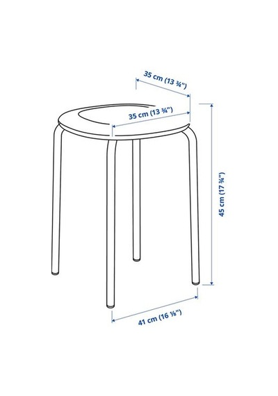 Ikea Gultarp Tabure, Koyu Mavi-remmarn Koyu Mavi