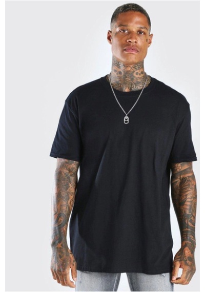 Startmore Siyah Paris Baskılı Oversize Bisiklet Yaka T-shirt Siyah