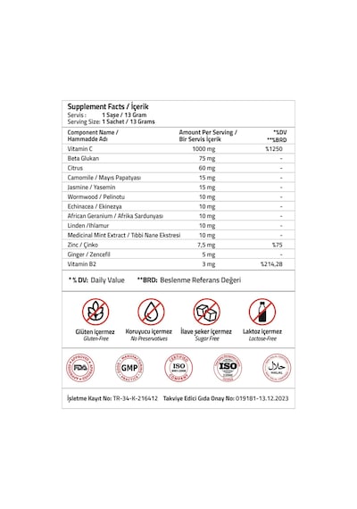 Validus Hot C 13 G 12 Sachet