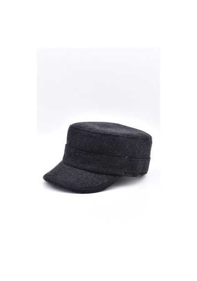 Külah Erkek Yün Fidel Castro Şapka Wool Military Hat - Füme