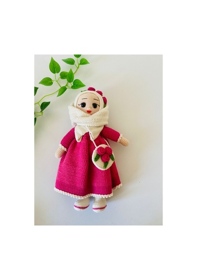 Adenya Sepeti Amigurumi Tesettürlü Bebek Koyu Pembe