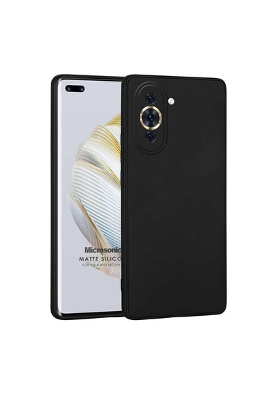 Matte Silicone Huawei Nova 10 Pro İçin Kılıf Siyah Nova 10 Pro İle Uyumlu Kılıf - Siyah