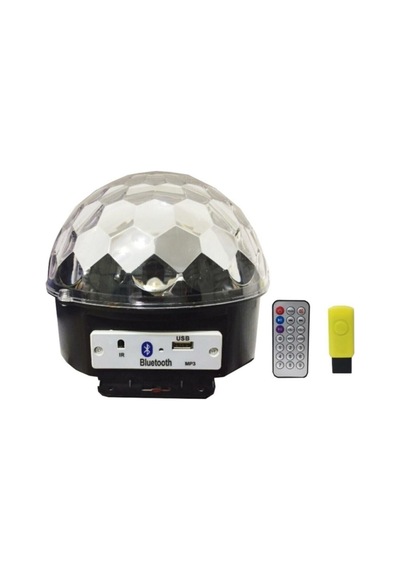 Bluetooth Mp3 Müzik Çalabilen Sihirli Led Disko Topu 6 Renkli Usb Sese Duyarlı Beyaz