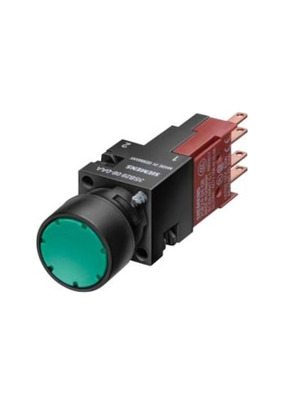 Siemens 3sb2226 0ae01 3sb2 Plastik Seri 16mm Komple Işıklı Buton Yeşil 10a 1no