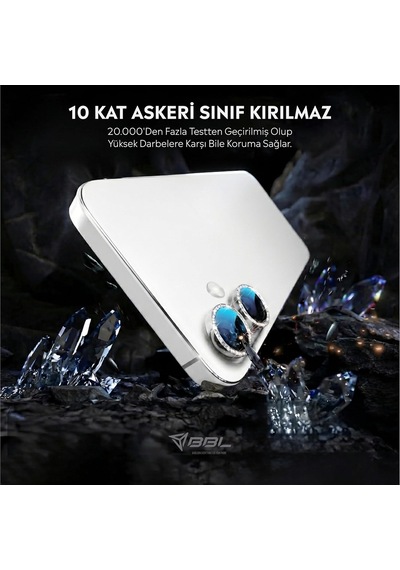 İphone 16/16 Plus İle Uyumlu Elmas Kaplı Taşlı Kamera Lens Koruyucu Alüminyum Alaşım Çerçeveli Telefon Lensi Temperli Cam Koruma Beyaz