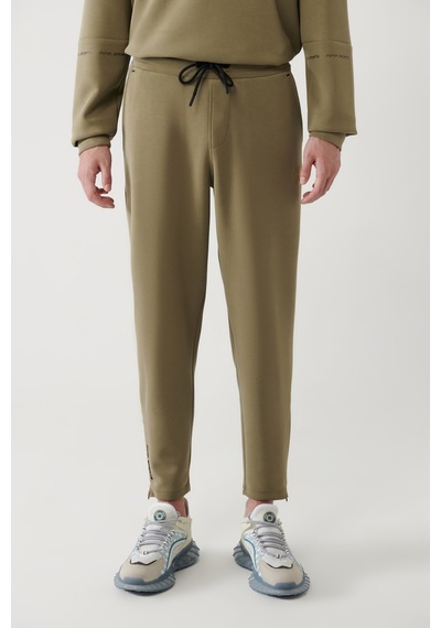 Avva Erkek Haki Soft Touch Fermuar Paçalı Regular Fit Jogger Eşofman Altı A41y3401 Haki