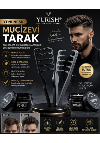 Mucizevi 2 Li Hacim Tarak Seti 3 Dişli Kore Hacim Tarağı Saç Kökü Kaldırma Şekillendirici Tarak 0