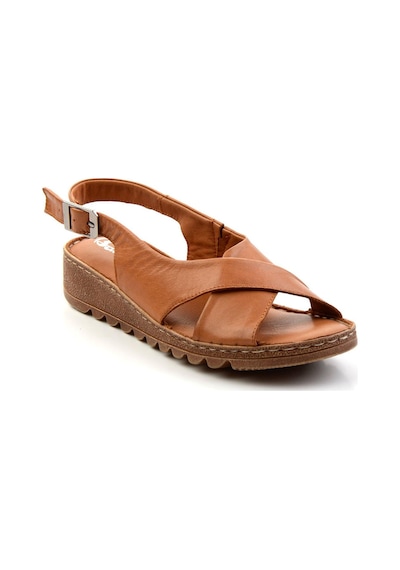Bambi Taba Leather Kadın Sandalet K05087404103 Taba