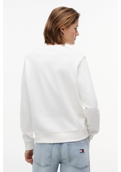 Tommy Hilfiger Tjw Kadın Regular Essential Logo 1 Bisiklet Yaka Beyaz Sweatshirt-16429