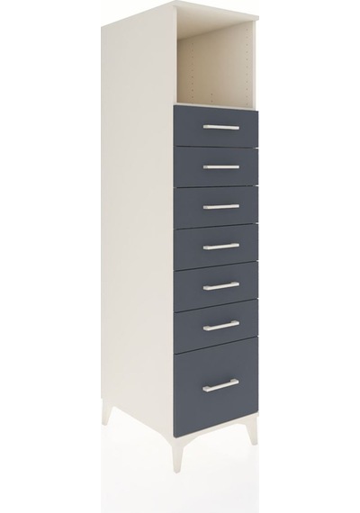 Kronos Dolap Tek Raflı 7 Çekmeceli 44x59x182 Aytaşı-antrasit Aytaşı