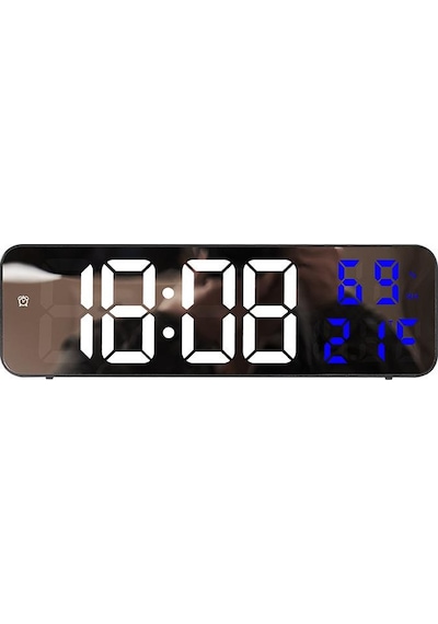 Valkyrie Nem Ölçer Dereceli Led Duvar Ve Masa Alarm Saati Lacivert