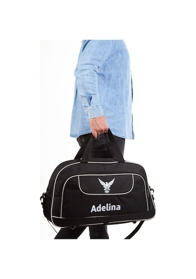 Adelina Bags Unisex Siyah Seyahat Tatil Spor Kabin Boy Kumaş Valiz El Ve Omuz Çantası Siyah