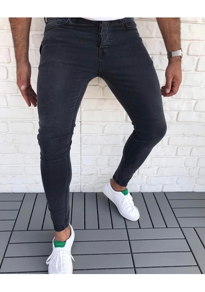 Oliggopol Slim Fit Erkek Kot Pantolon Siyah