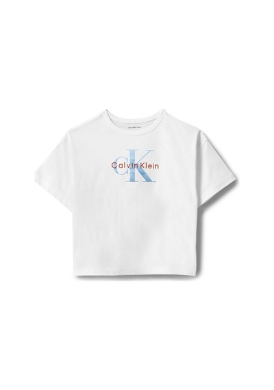 Calvin Klein Beyaz Kız Çocuk Baskılı T-shirt Lvcksja20gyaf-16307