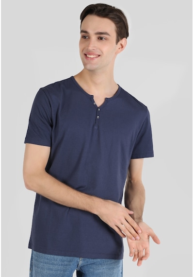 Colin'S Regular Fit Bisiklet Yaka Basic Lacivertvert Erkek Kısa Kol Tişört Cl1062745_Q1.V1_Nav