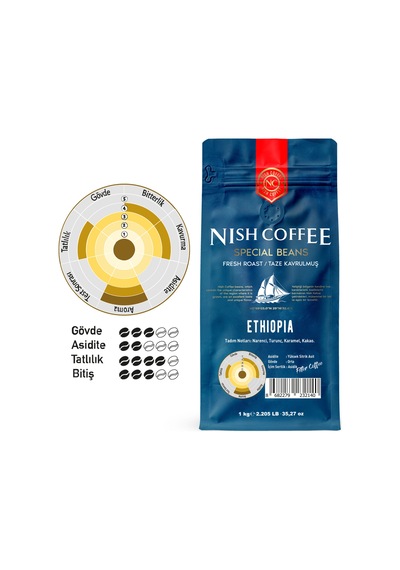 Nish Filtre Kahve Etiyopya 1 Kg Çekirdek Kahve