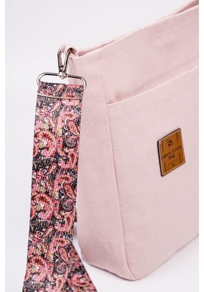Fabric Craft Bag Omuz Çanta Kumaş Pembe Açık Pembe