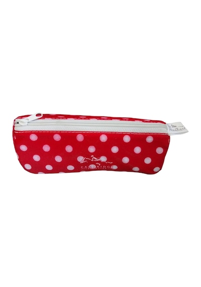 Cambridge Polo Club Kırmızı Puantiyeli Fermuarlı Kalem Çantası Clutch Çanta