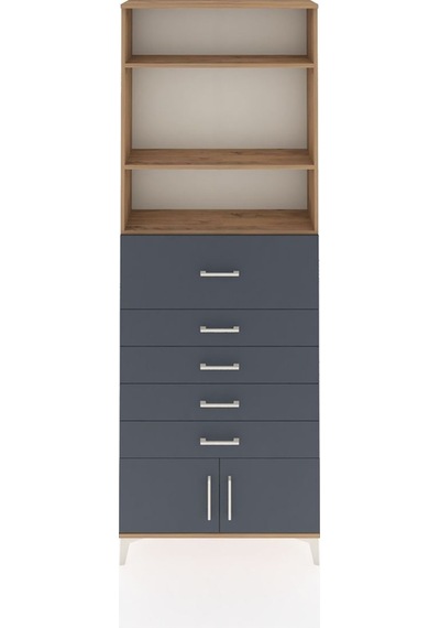 Arges Dolap 3 Raflı 5 Çekmeceli 2 Kapaklı 88x30x243 Çam-antrasit Atlas Çam Arges Dolap 3 Raflı 5 Çekmeceli 2 Kapaklı 88x30x243 Çam-antrasit Atlas Çam