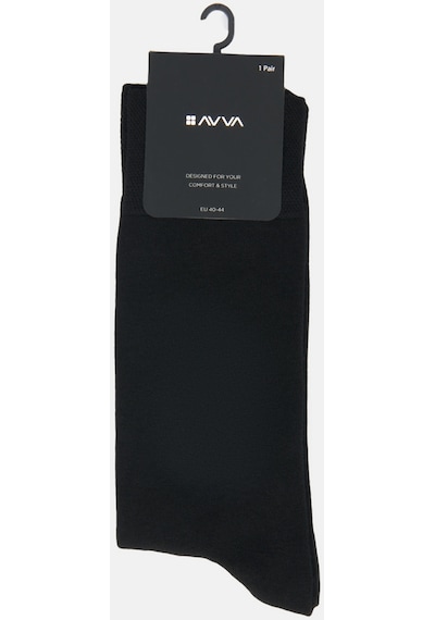 Avva Erkek Siyah Düz Bambu Soket Çorap B008505 Siyah